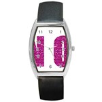 fuchsia sequin No Barrel Style Metal Watch