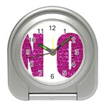 fuchsia sequin No Travel Alarm Clock