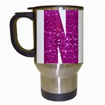 fuchsia sequin No Travel Mug (White)