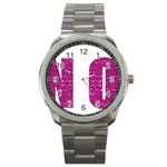 fuchsia sequin No Sport Metal Watch