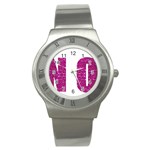 fuchsia sequin No Stainless Steel Watch