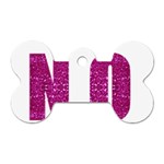 fuchsia sequin No Dog Tag Bone (One Side)