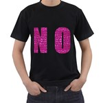 fuchsia sequin No Men s T-Shirt (Black)