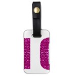 fuchsia sequin No Luggage Tag (one side)