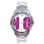 fuchsia sequin No Stainless Steel Analogue Watch