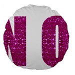 fuchsia sequin No Large 18  Premium Round Cushion 