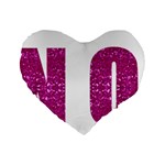 fuchsia sequin No Standard 16  Premium Heart Shape Cushion 