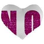 fuchsia sequin No Large 19  Premium Heart Shape Cushion