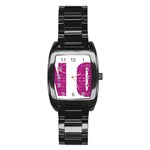 fuchsia sequin No Stainless Steel Barrel Watch