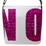 fuchsia sequin No Flap Closure Messenger Bag (S)