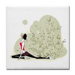 Aerobic lady 1 ceramic wall tile / Tile Coaster / Tile trivet