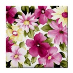 Flowers ceramic wall tile / Tile Coaster / Tile trivet