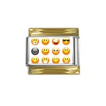 Smilies Emoji Gold Trim Italian Charm (9mm)