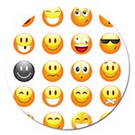 Smilies Emoji Magnet 5  (Round)