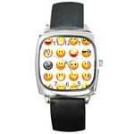 Smilies Emoji Square Metal Watch