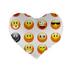 Smilies Emoji Standard 16  Premium Heart Shape Cushion 