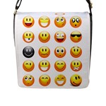 Smilies Emoji Flap Closure Messenger Bag (L)