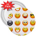 Smilies Emoji 3  Button (10 pack)