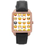 Smilies Emoji Rose Gold Leather Watch 