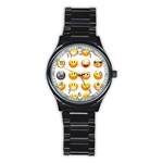 Smilies Emoji Stainless Steel Round Watch