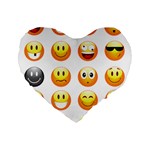 Smilies Emoji Standard 16  Premium Flano Heart Shape Cushion 