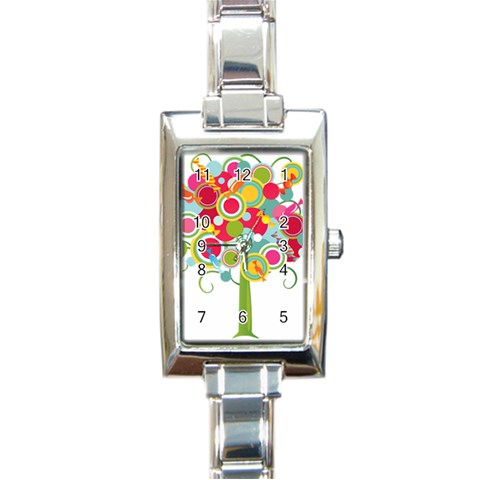 tree001 Rectangular Italian Charm Watch from ArtsNow.com Front