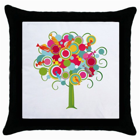 tree001 Throw Pillow Case (Black) from ArtsNow.com Front