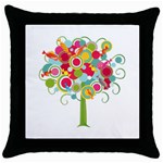 tree001 Throw Pillow Case (Black)