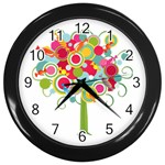 tree001 Wall Clock (Black)