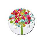 tree001 Rubber Round Coaster (4 pack)