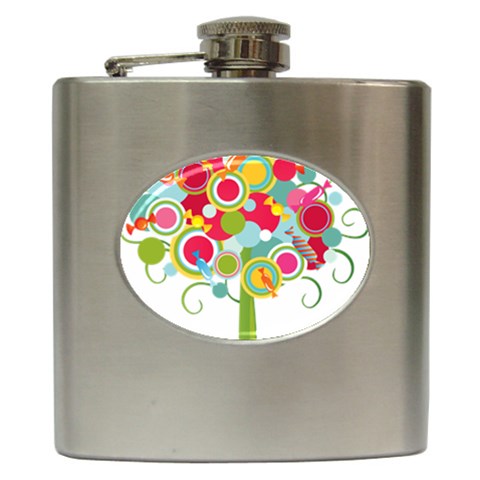 tree001 Hip Flask (6 oz) from ArtsNow.com Front