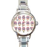 Uncle Sam Emoji Round Italian Charm Watch