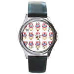 Uncle Sam Emoji Round Metal Watch