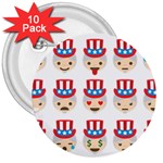 Uncle Sam Emoji 3  Button (10 pack)