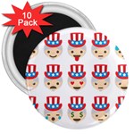 Uncle Sam Emoji 3  Magnet (10 pack)