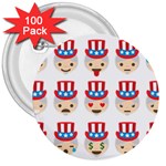 Uncle Sam Emoji 3  Button (100 pack)