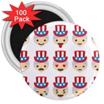 Uncle Sam Emoji 3  Magnet (100 pack)