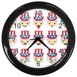 Uncle Sam Emoji Wall Clock (Black)