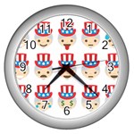 Uncle Sam Emoji Wall Clock (Silver)