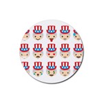 Uncle Sam Emoji Rubber Coaster (Round)