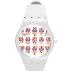 Uncle Sam Emoji Round Plastic Sport Watch (M)