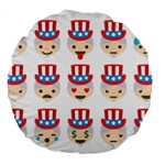 Uncle Sam Emoji Large 18  Premium Round Cushion 