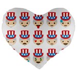 Uncle Sam Emoji Large 19  Premium Heart Shape Cushion