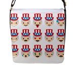 Uncle Sam Emoji Flap Closure Messenger Bag (L)