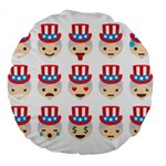 Uncle Sam Emoji Large 18  Premium Flano Round Cushion 