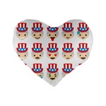 Uncle Sam Emoji Standard 16  Premium Flano Heart Shape Cushion 