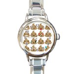 poop Emoji Round Italian Charm Watch