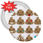 poop Emoji 3  Button (10 pack)