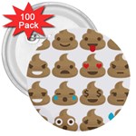 poop Emoji 3  Button (100 pack)