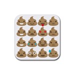 poop Emoji Rubber Coaster (Square)